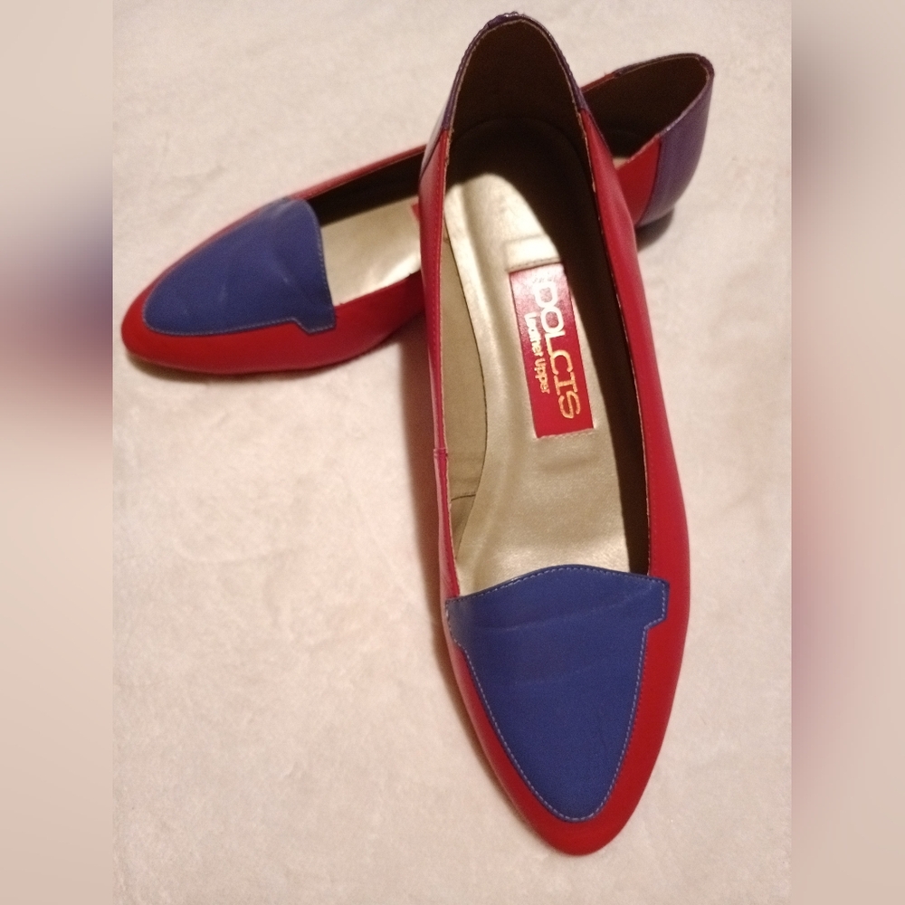 DOLCIS 1980's colorblock leather flats